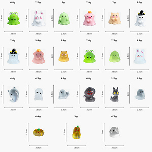 Figurines d'animaux fantômes miniatures en résine pour Halloween, qui brillent dans le noir, pour micro-paysages, décoration de maisons de poupées et loisirs créatifs DIY (vente en gros) - Product Image 2