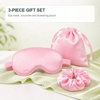 Shengkang - Juego de Antifaces para Dormir de Poliéster Satinado Personalizado, con Bolsa de Seda Sintética, para Viajes, Spa, Regalo, Antifaz para Hotel y Avión, OEM