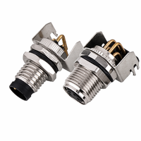 Connecteur Circulaire M8 à Angle Droit pour Montage sur Panneau PCB, Prise Mâle/Femelle, 3, 4, 5, 6, 8 Broches, OEM