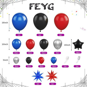 Kit d'<span class=keywords><strong>arche</strong></span> de ballons en latex sur le thème des araignées, bleu et rouge, pour fêtes d'anniversaire et Halloween - Vente en gros - Product Image 2