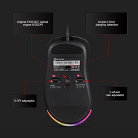 Penjualan Laris Mouse Kabel Murah OEM ODM Pelanggan Mouse PC Komputer Kantor 7 - RGB Menyala Tikus Permainan Portabel Mouse Berkabel