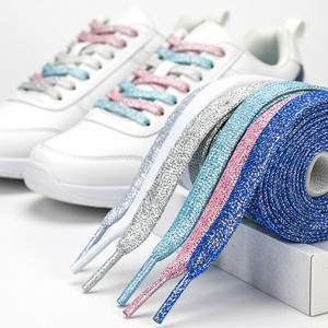 WEGOODZF Cordones Planos Personalizados Dorados con Purpurina Metálica Brillante y Lentejuelas de Colores para Zapatos Casuales Estilo Deportivo y Zapatillas - Product Image 1