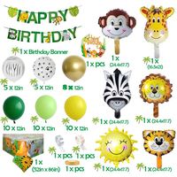 Kit de ballons en latex pour Noël sur le thème du safari en jungle avec bannière d'animaux
