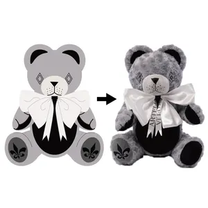Animal Stuffed Customizable Stuffed Animal Teddy Bear Stuffed Grey Teddy Bear With Bow Tie Teddy Bears