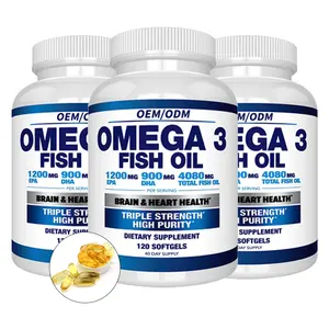 كبسولات زيت السمك ناعمة الجيل أوميجا 3 من OEM بها كمية عالية من DHA و EPA فوائد زيت السمك كبسولات ناعمة الجيل تدعم الدماغ والخلايا