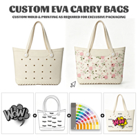 Sac fourre-tout polyvalent en EVA à large ouverture, léger, sac à bandoulière portable, sac à main étanche, sac de plage en silicone avec logo personnalisé