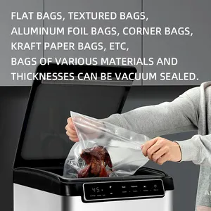 Máquina comercial de embalagem a vácuo com ajuste automático de tempo, seladora de alimentos a vácuo com sacos, máquina de embalagem a vácuo