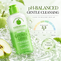 Gel Douche Pomme Verte en Gros OEM & ODM 300ml pH Équilibré Nettoyant Doux au Beurre de Karité, Aloe Vera et Niacinamide
