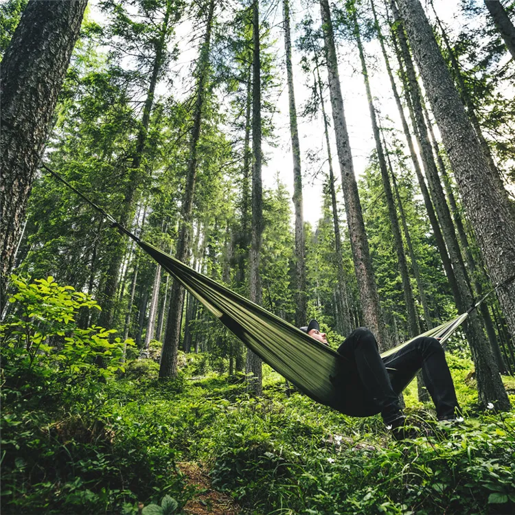 Geertop di Alta qualità All'aperto Backpacking Campeggio Di Sopravvivenza di Viaggio Doppio paracadute Amaca