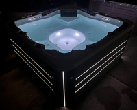 Piscine extérieure de spa de jardin en acrylique pour 5 personnes avec lumière LED, fabriquée par l'usine source de Foshan