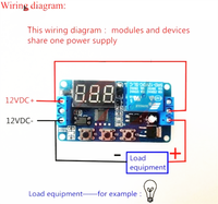 Module de relais de temporisation de cycle réglable avec affichage numérique LED 12V 24V DC, relais de temporisation de déclenchement de circuit automatique