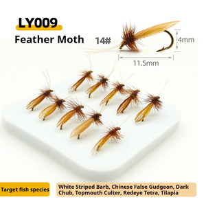 NUEVAS Moscas Secas Caddis Premium OEM Hechas a Mano con Plumas y Imitaciones <span class=keywords><strong>de</strong></span> Gusano <span class=keywords><strong>de</strong></span> <span class=keywords><strong>Seda</strong></span> y <span class=keywords><strong>Polilla</strong></span> para Pesca en Agua Dulce - Product Image 6