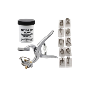 Pince à tatouer pour animaux, kit de tatouage pour oreilles de lapin, pince à épines pour oreilles, machine à tatouer pour chèvre, applicateur vétérinaire - Product Image 6
