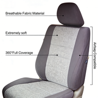 Housses de siège auto en tissu respirant toutes saisons, ensemble complet 5 pièces, coussin de siège auto sur mesure pour SUV et camion