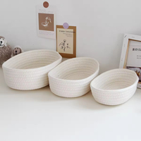 Panier de rangement pour bureau, pour petits objets, maquillage, collations, entrée, panier de rangement en forme de bateau tissé à la main