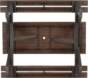Heavy Duty <b>Outdoor</b> Furniture Picnic Bench-a Frame Commercial Grade Park <b>Table</b>-6 Person (<b>Black</b> and Brown) Outdoo - Product Image 6