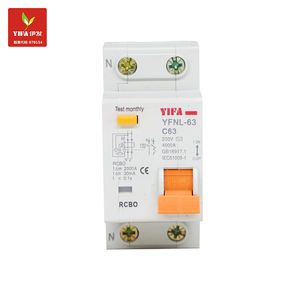 Yifa เบรกเกอร์วงจร63A ประเภทแม่เหล็กไฟฟ้าและอิเล็กทรอนิกส์6kA ชนิด <span class=keywords><strong>A</strong></span> 30mA rccb elcb RCBO <span class=keywords><strong>RCD</strong></span> - Product Image 1