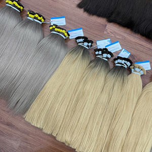 La mejor opción de producto Hueso Liso Cabello a granel 100% Extensión de cabello humano Muchos colores variados Extremos gruesos Precios muy baratos - Product Image 1