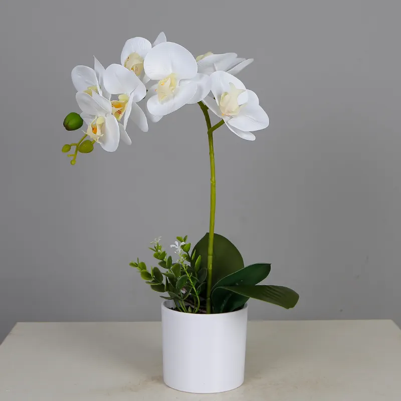 Искусственные цветы орхидеи-бабочки высотой 40 см, реалистичные, оптовая продажа, декоративные растения в пластиковом горшке