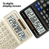 Calculatrice de bureau financière solaire en plastique, calendrier, outils de calcul fiscal et monétaire, usage général, grand écran, maison, bureau, mathématiques quotidiennes