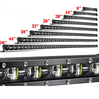 Barras de luz LED todoterreno para camioneta todoterreno, barra de luz de fila única Super Slim 6D 8 14 20 16 32 38 44 50 pulgadas 4x4, ATV Utv