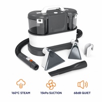 Nettoyeur de tapis électrique à vapeur 1,6 L 1 L avec deux réservoirs d'eau, aspiration 15 kPa, léger 3,9 kg, silencieux 68 dB, buse de nettoyage pour tissus d'ameublement