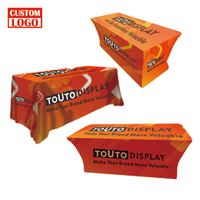 Housse de table publicitaire ronde pour événements, mariages, décorations de fête, en polyester extensible, avec logo personnalisé