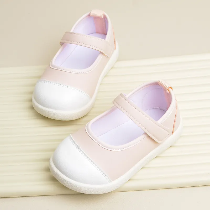 Kids artificial leather Color Block Magic Tape Princess shoes comfort outdoor shoes