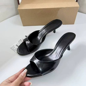 Nouvelles mules en cuir verni pour femmes - Sandales à talons hauts et à bout ouvert pour l'extérieur - Product Image 3