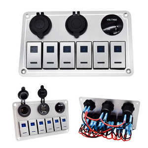 Panel <span class=keywords><strong>de</strong></span> interruptor <span class=keywords><strong>de</strong></span> control basculante <span class=keywords><strong>de</strong></span> 6 bandas <span class=keywords><strong>de</strong></span> carga USB <span class=keywords><strong>de</strong></span> aluminio 12 V impermeable interruptor <span class=keywords><strong>de</strong></span> caravana basculante <span class=keywords><strong>de</strong></span> barco marino <span class=keywords><strong>de</strong></span> 6 bandas - Product Image 2