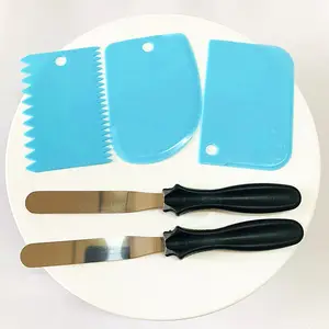 Baking Supplies 6PCS Icing Spatulas Cake Turntable Stand Cake Spinner Decorating Tools Set With Color Box