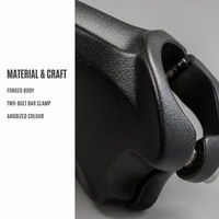 Stem Sepeda Double Head S-AL-012 Forged Black Anodized, Dua Baut, Model Slotted Riser Clamp