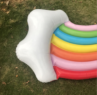 Matelas flottant gonflable arc-en-ciel, matelas flottant gonflable de crème glacée en PVC, flotteurs de piscine à air soufflé pour les loisirs aquatiques pour adultes