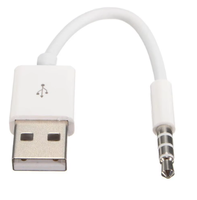 Câble adaptateur de transfert audio USB vers 3.5mm Jack 3.5mm vers USB 2.0 Cordon de chargeur de synchronisation de données pour iPod Shuffle 3rd 4th 5th