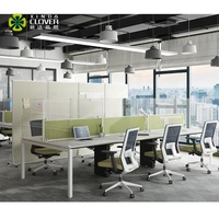 Bureau professionnel moderne pour 6 personnes, Station de travail en mélamine