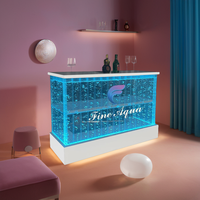 Table basse à colonne d'eau lumineuse LED en verre pour décoration de club et bar