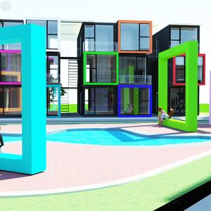 3 étages Coloré de Conception Moderne Flatpack Appartement Conteneur Préfabriqué Appartement Étudiant - Product Image 4