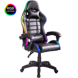 Silla Gamer <span class=keywords><strong>de</strong></span> Buena Calidad, Silla para <span class=keywords><strong>Videojuegos</strong></span> con Respaldo <span class=keywords><strong>de</strong></span> Acero, Estilo Racing, con RGB y Altavoz, Soporta hasta 131 kg - Product Image 3