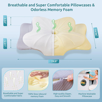 Bantal Busa Memori Leher Model Kupu-kupu Tren 2026, Bantal Ergonomis Penyangga Leher untuk Tidur Nyenyak