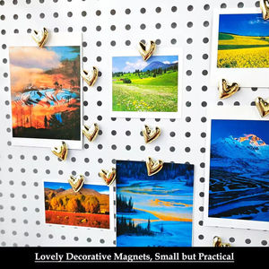 Refrigerator Magnets Gold Magnets for Fridge 0.79in Small Love Heart Cute Decorative Magnet Set for Home Kitchen Office - Product Image 2