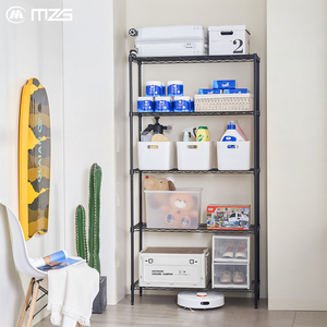 MZG Wholesale Tool Free Assembly Home Storage Standing Slim 5 Tier Metal Wire Shelving Unit Organizer - Product Image 2