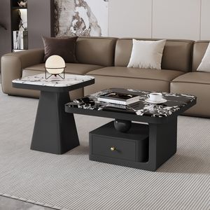 Modern Minimalist Coffee <b>Table</b> Set Rectangular Square Combination With Storage Living Room Furniture - Product Image 1