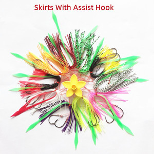 Faldas de silicona personalizadas de 12 colores para anzuelos de pesca, Kabura Jigging, <span class=keywords><strong>Madai</strong></span> Assist, Tai Rubbers Skirts, anzuelos auxiliares para pesca en el mar. - Product Image 4