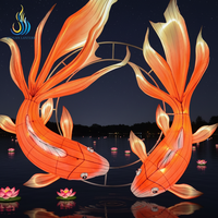 Bestseller Handgefertigte Traditionelle Fisch-Laterne für Draußen Langlebig und Rostfrei Festivallaterne für Themenpark-Dekorationen