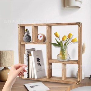 Wooden Multi Layer <b>Wall</b> Mounted Display Rack 4 Layers For <b>Desk</b> Storage And Decoration - Product Image 2