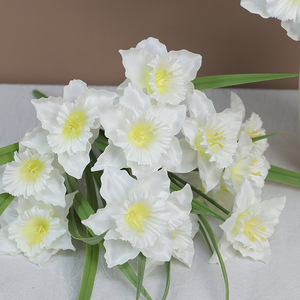 Lot de fleurs artificielles Ruilisi, narcisses jaunes et blancs en soie, décorations pour mariage et maison, accessoires de photographie en extérieur - Product Image 4