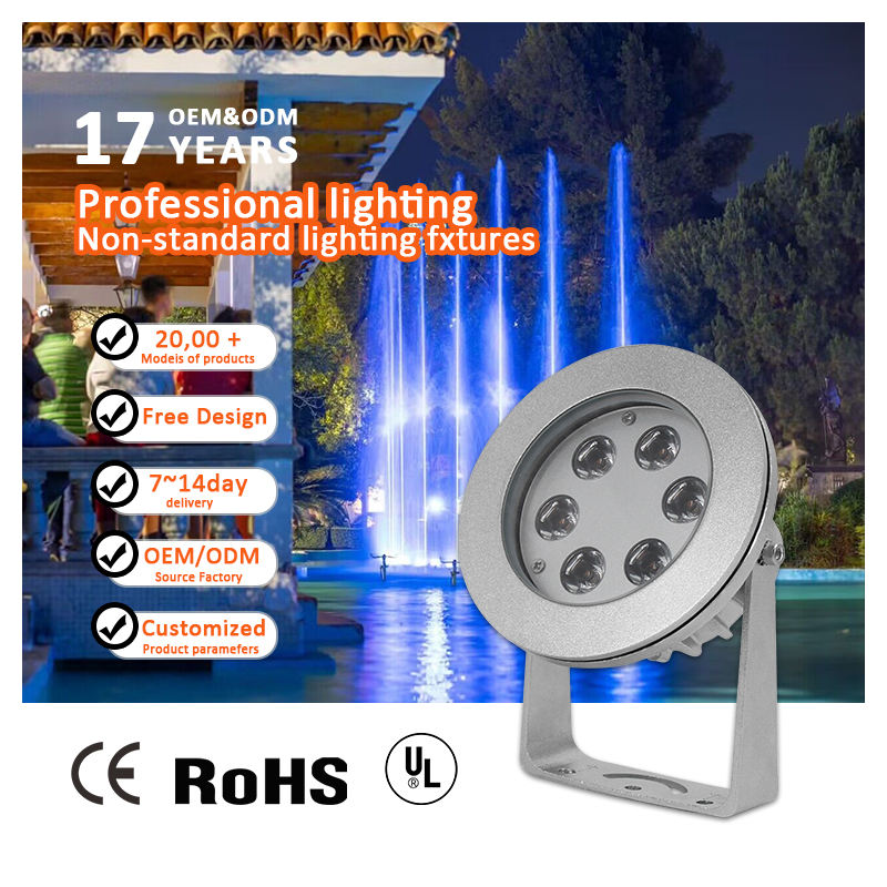 IP68 Submersible RGBW Pool Spotlight 24W 12V RF Remote Control