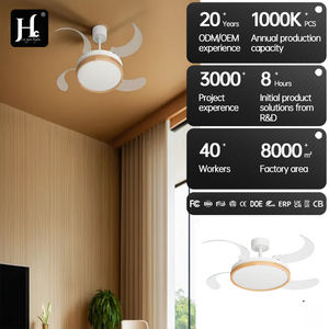 42 Inch APP Control Smart Invisible <b>Fan</b> Light Ventilador De Techo <b>RGB</b> Color Dimmable Modern Retractable Ceiling <b>Fan</b> With Light - Product Image 5