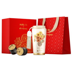 แก้วกาแฟโทมิค 316 สแตนเลสสตีล จู ปิงเรน โค แบรนด์ แก้วน้ำเก็บอุณหภูมิ ชุดกล่องของขวัญ ลายดอกไม้ - Product Image 5