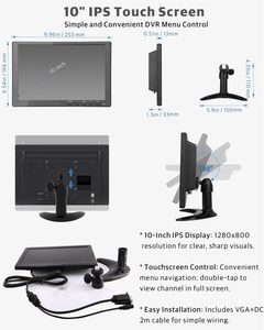 JOINLGO N38-4GW 8채널 모바일 <span class=keywords><strong>DVR</strong></span> 백업 카메라 시스템 10인치 터치스크린 원격 모니터 PC/폰 GPS/WiFi 4G 1080P 방수 기능 - Product Image 6